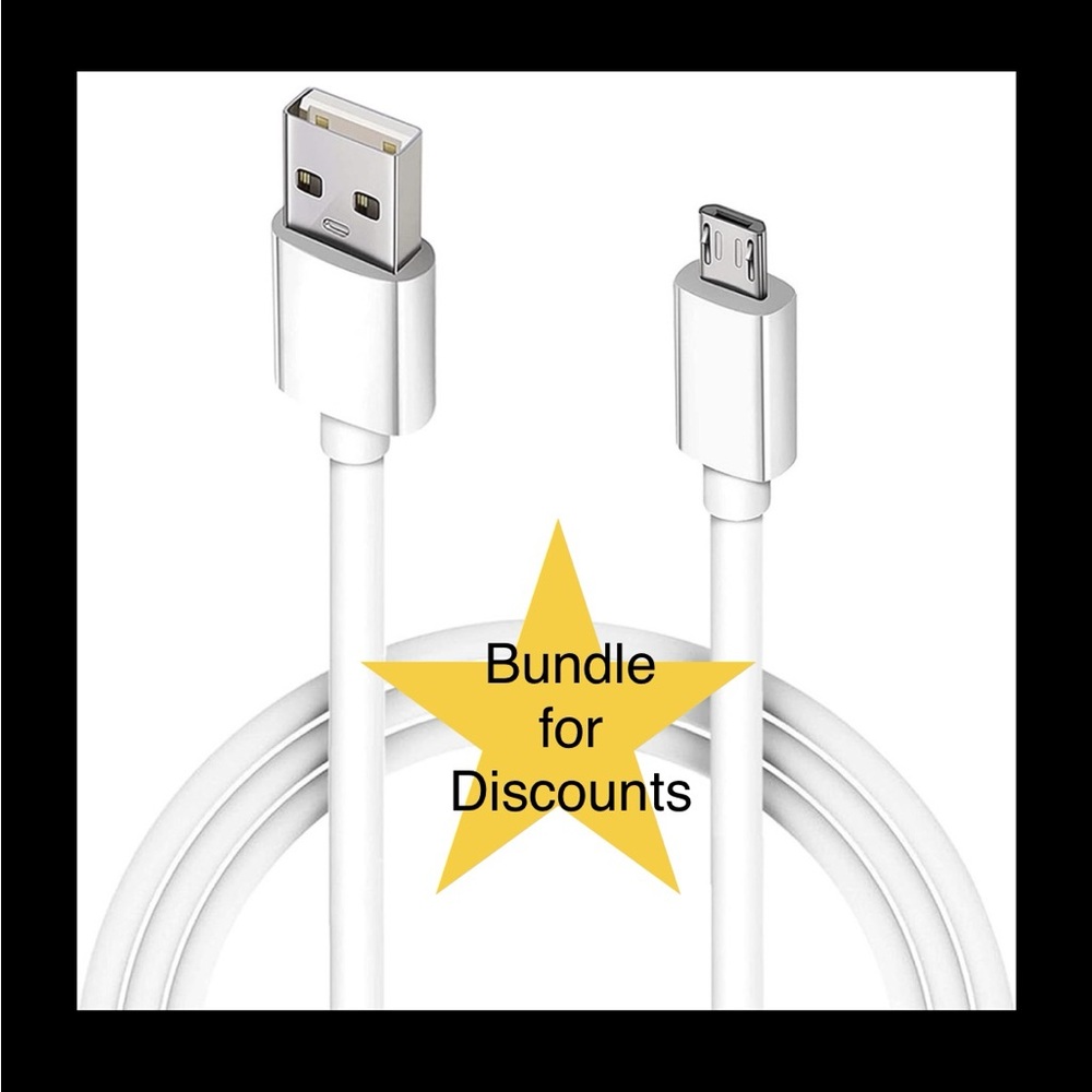 Set of 3 White USB to Micro USB Cables